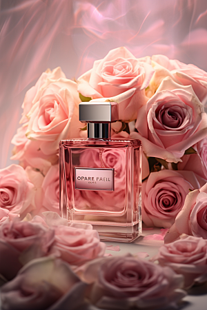 玫瑰香水美妆大气广告素材