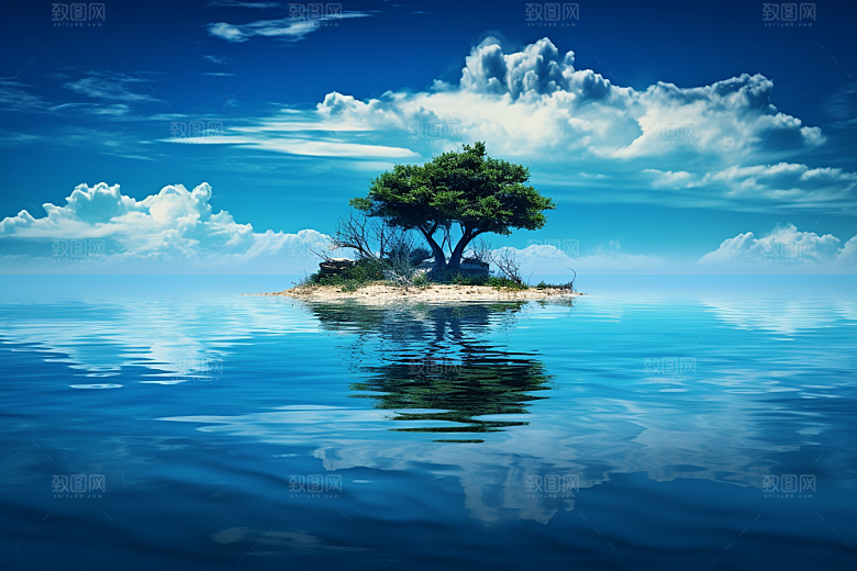 海岛高清夏天插画