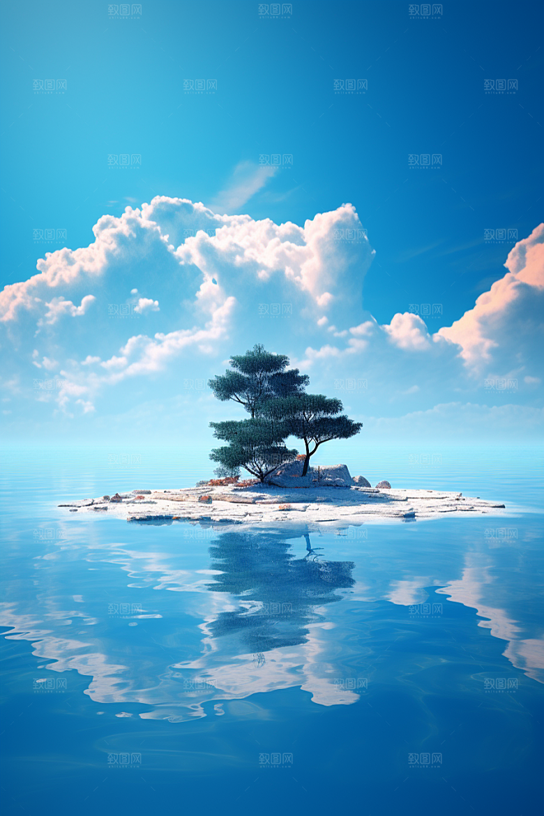 海岛梦幻高清插画