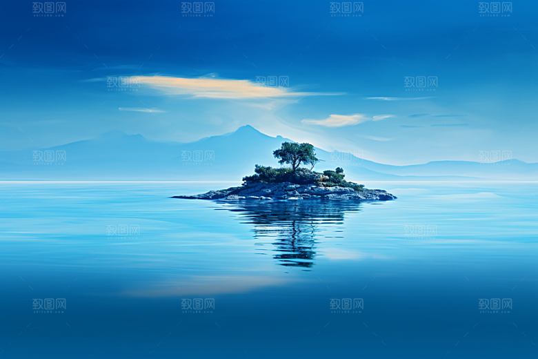 海岛清新梦幻插画