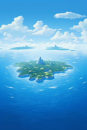 海岛梦幻孤岛插画