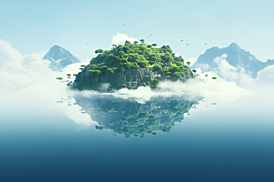 海岛大海高清插画