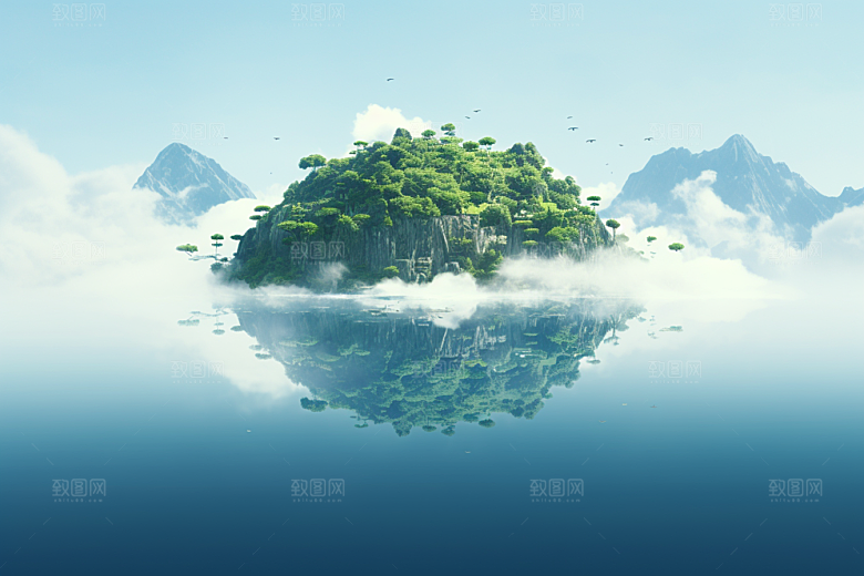 海岛大海高清插画