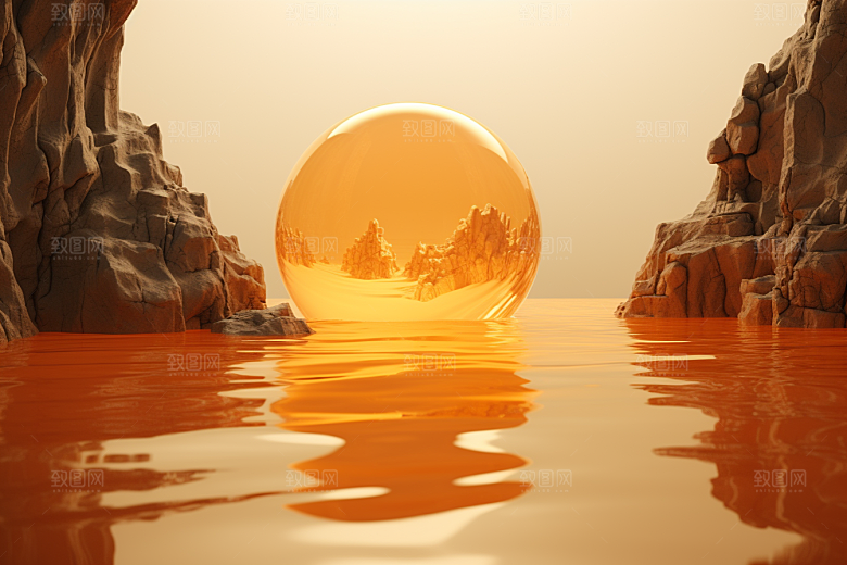 海岛小岛清新插画
