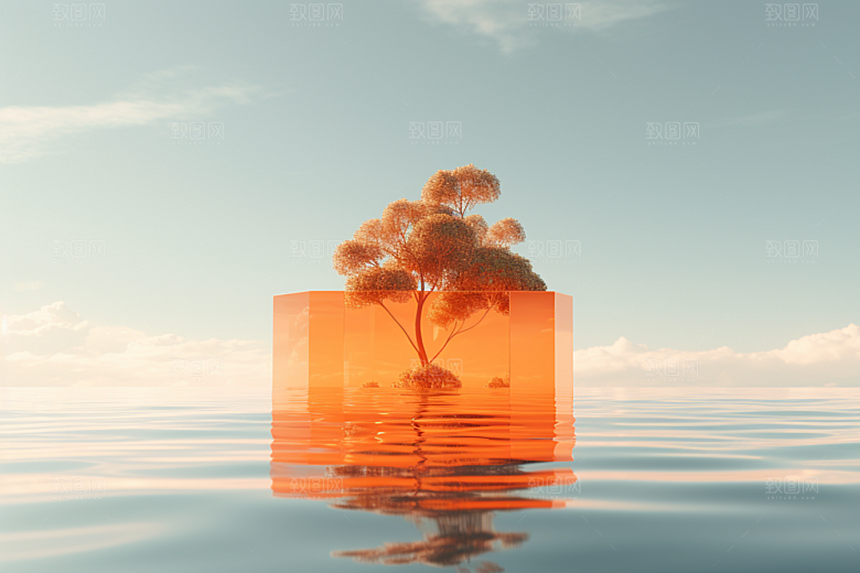 海岛高清夏天插画
