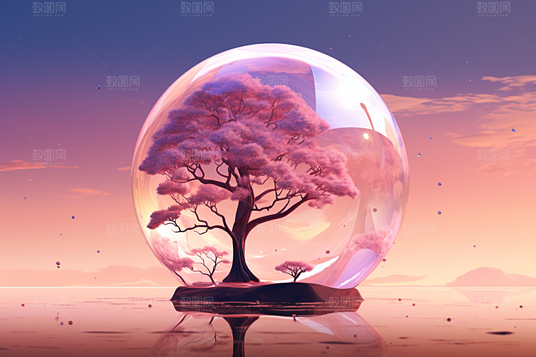 海岛漫画风夏天插画