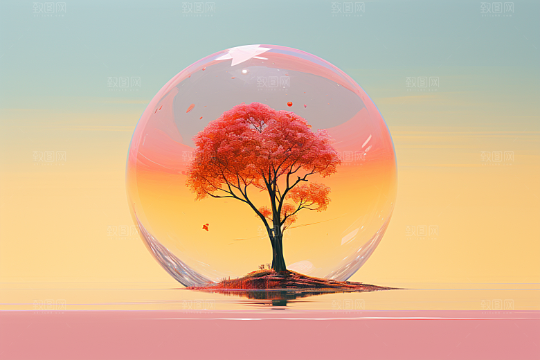 海岛艺术梦幻插画
