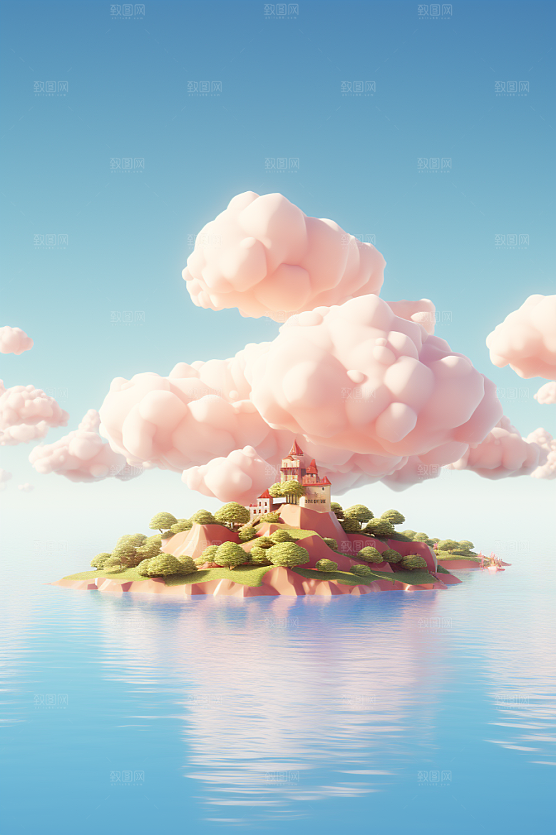 海岛夏天高清插画