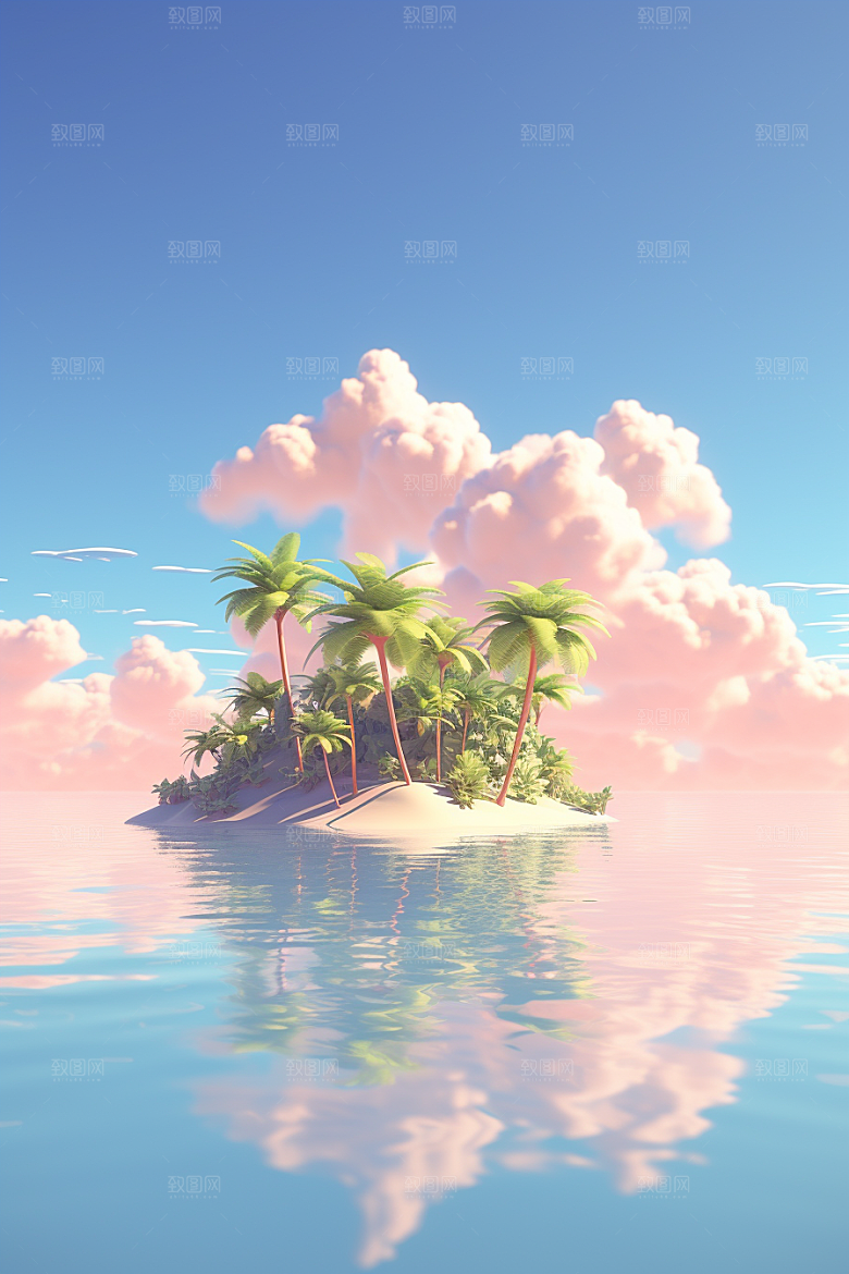海岛艺术高清插画