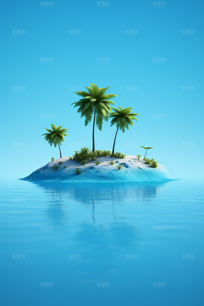 海岛高清梦幻插画