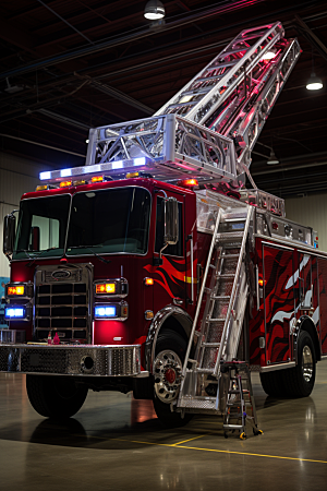 消防车立体灭火模型