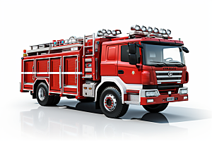 消防车灭火3D模型