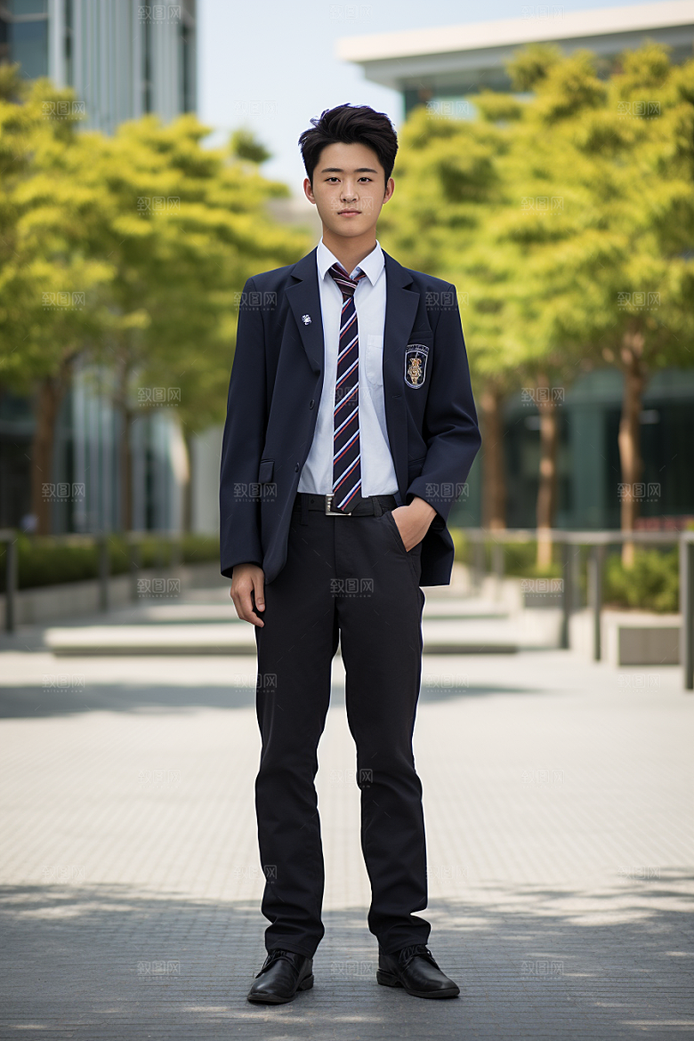 校服人物人像制服摄影图