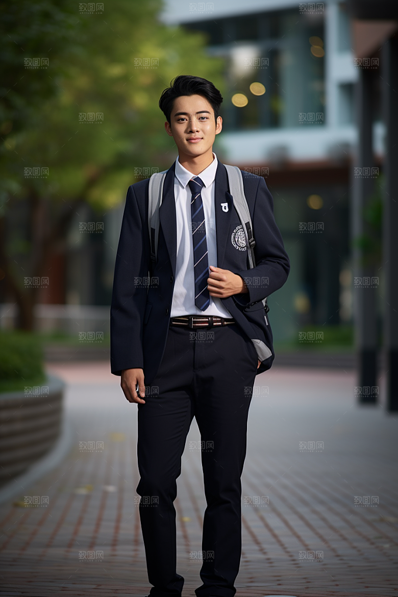 校服人物高清学生摄影图