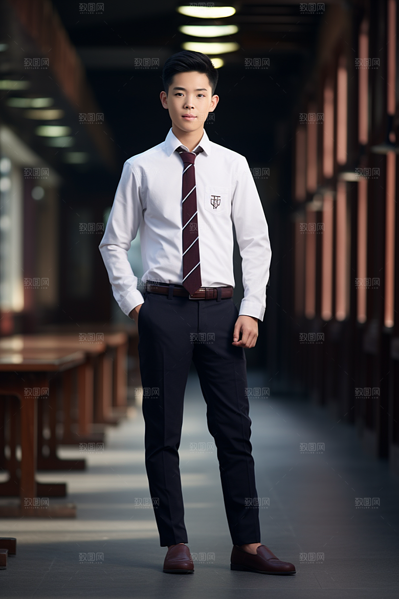 校服人物校园肖像摄影图