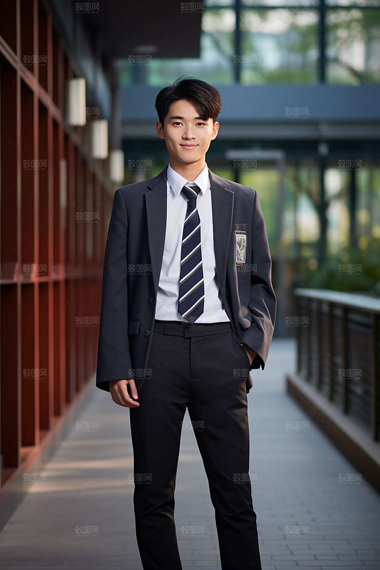 校服人物高清学校摄影图