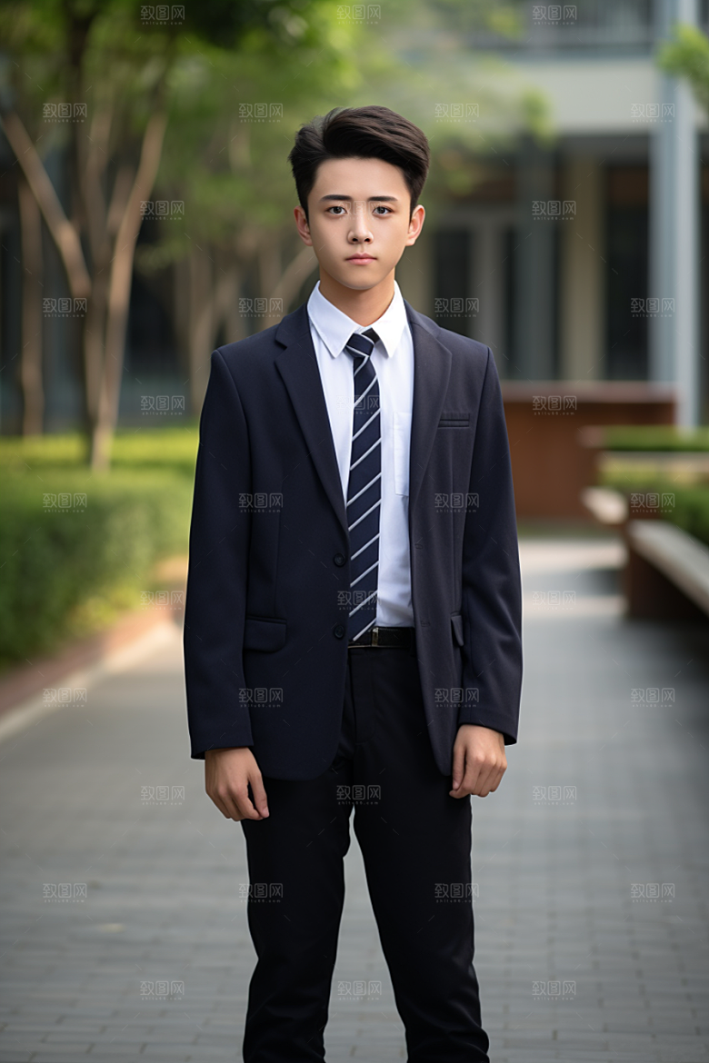 校服人物青少年自然摄影图
