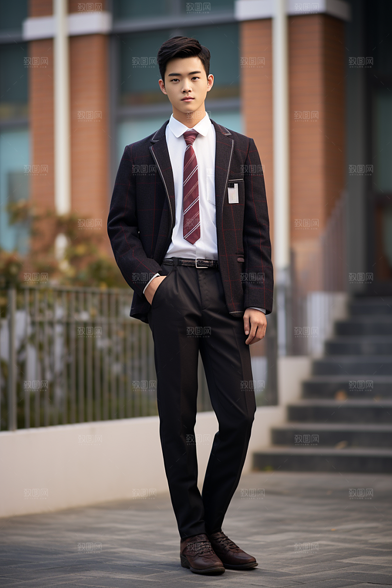 校服人物人像制服摄影图