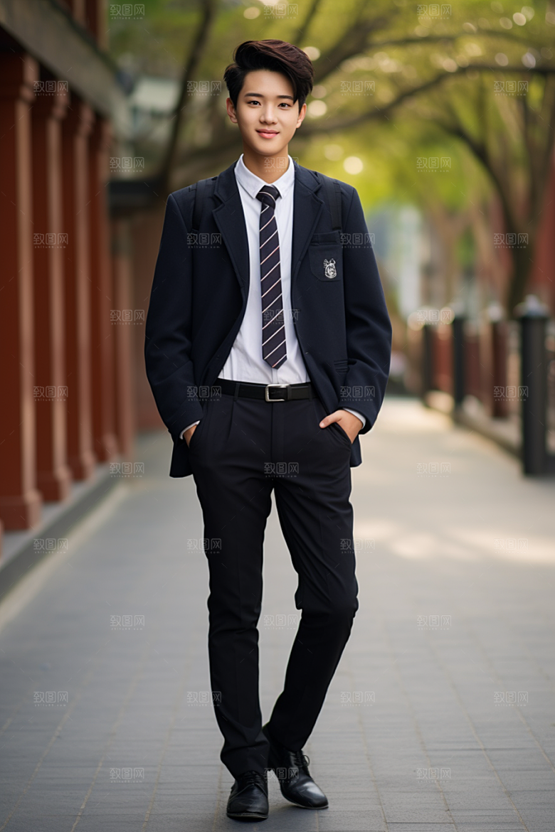 校服人物校园高清摄影图