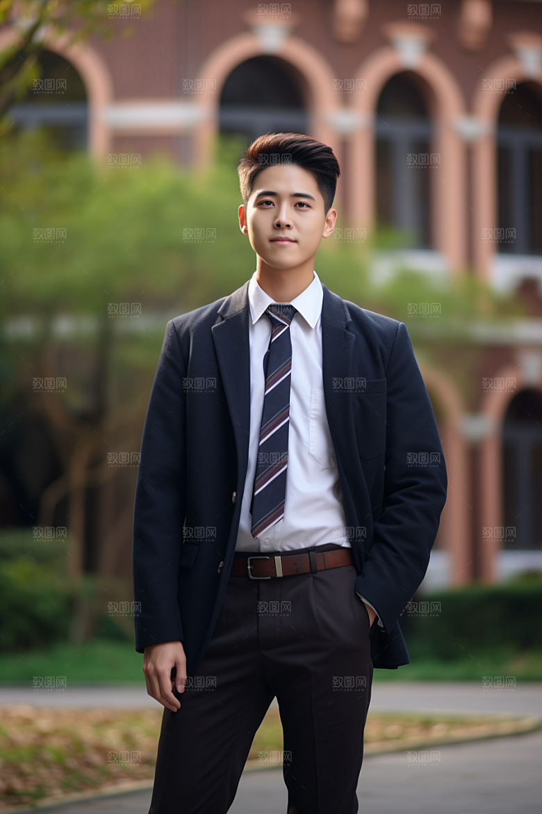 校服人物学校人像摄影图