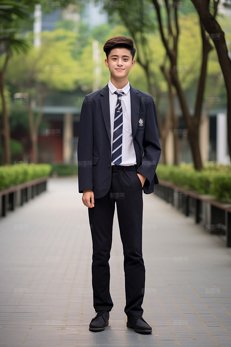 校服人物学生高中摄影图