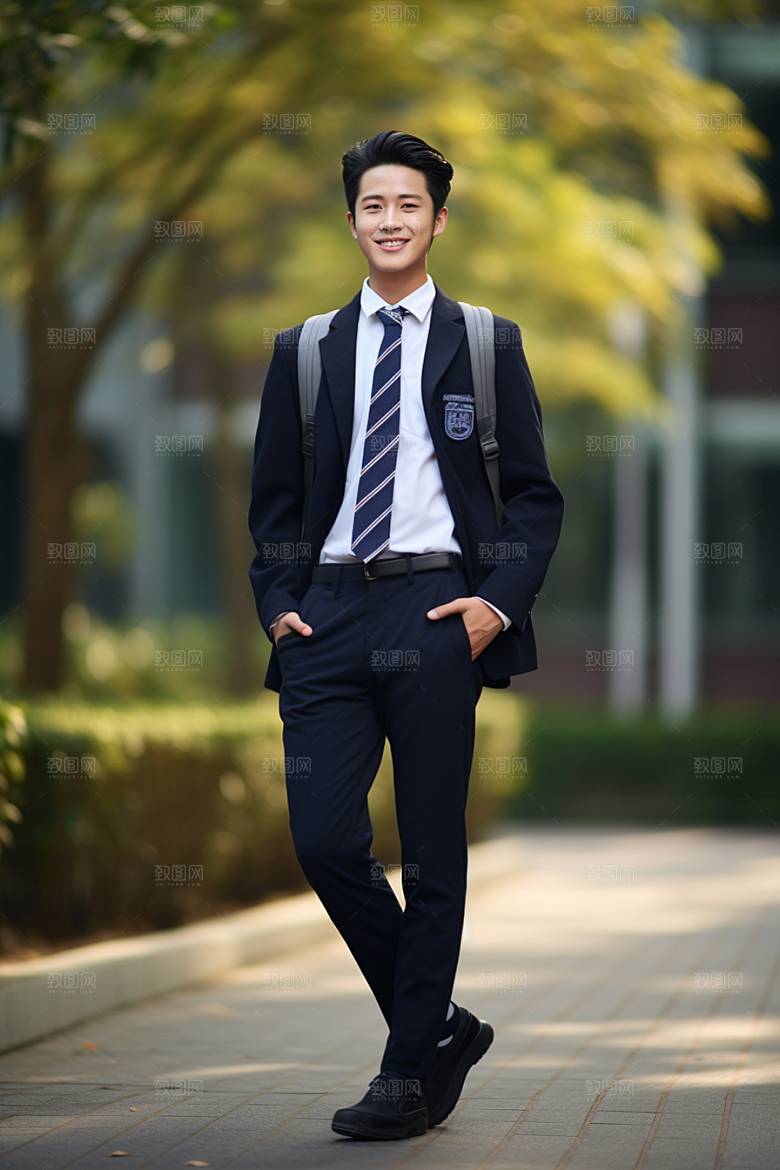 校服人物青少年学校摄影图