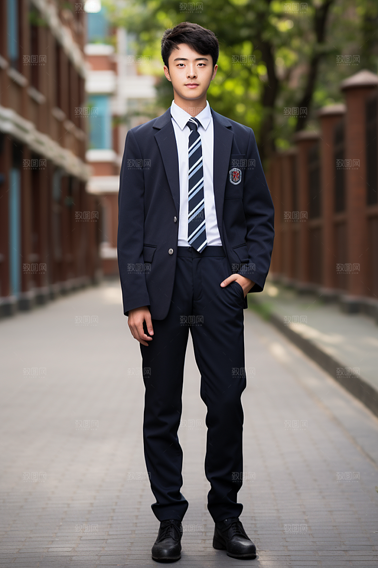 校服人物高清制服摄影图