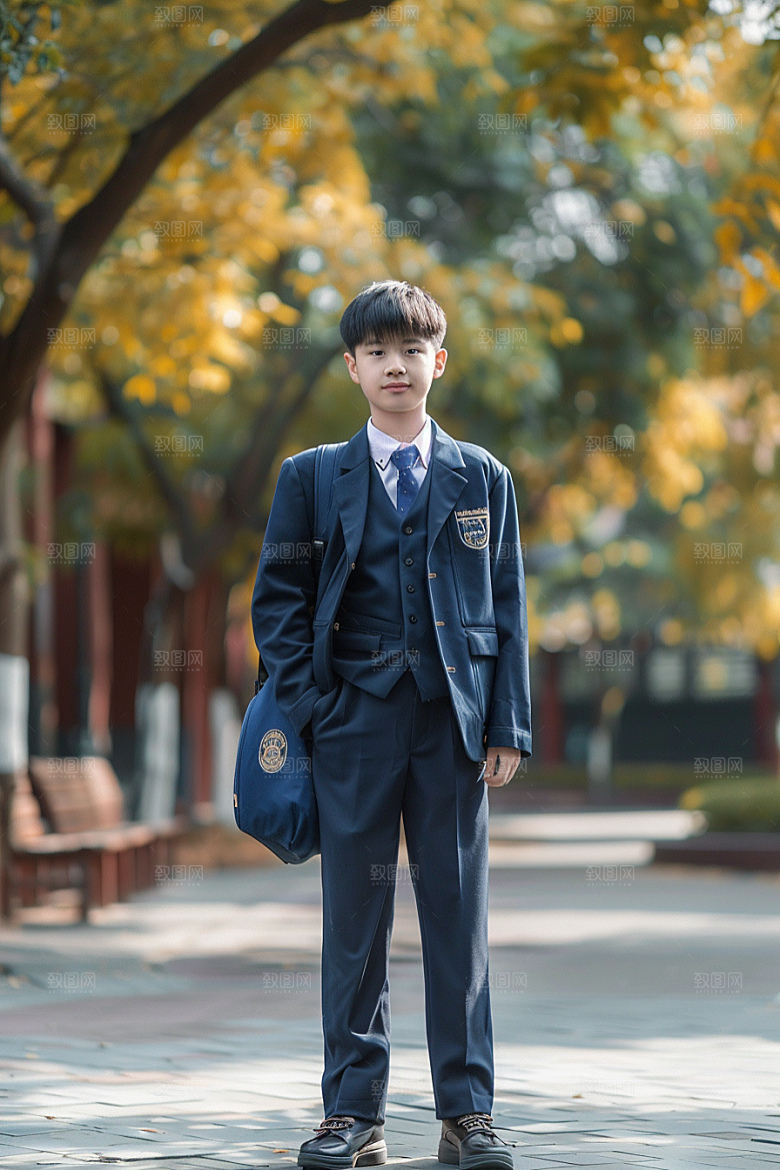校服人物学校校园摄影图