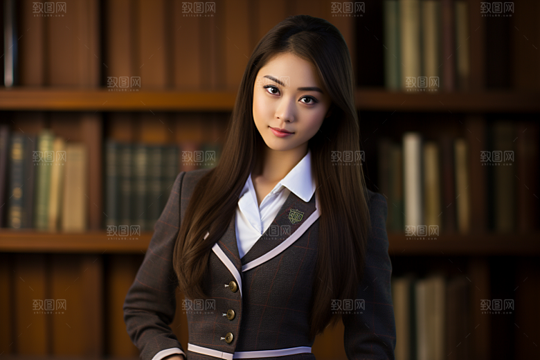 校服人物高清高中摄影图
