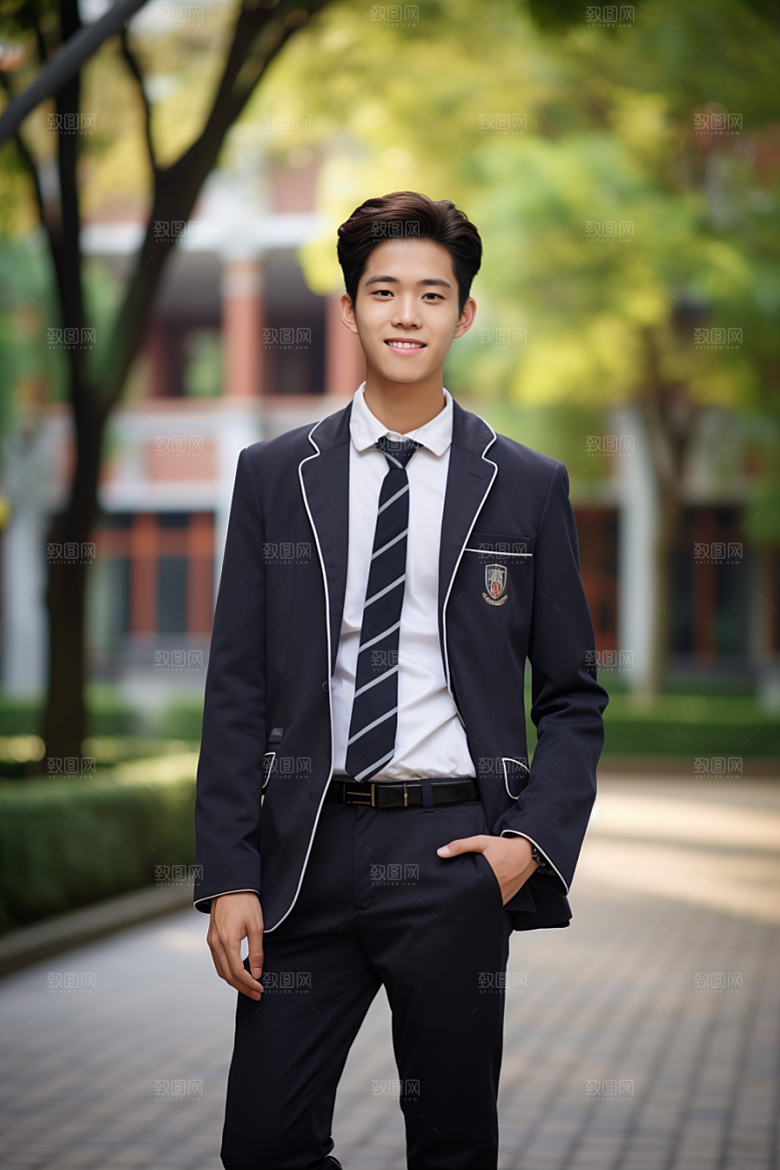 校服人物学生肖像摄影图