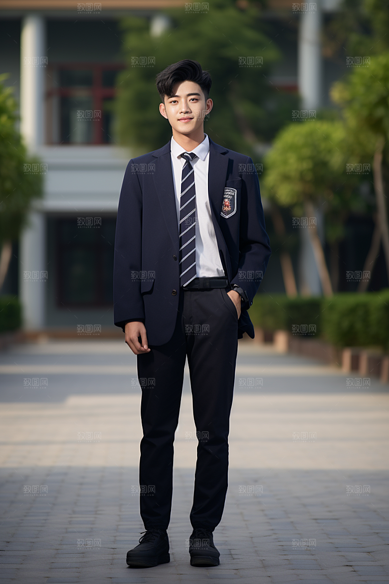校服人物学校高中摄影图