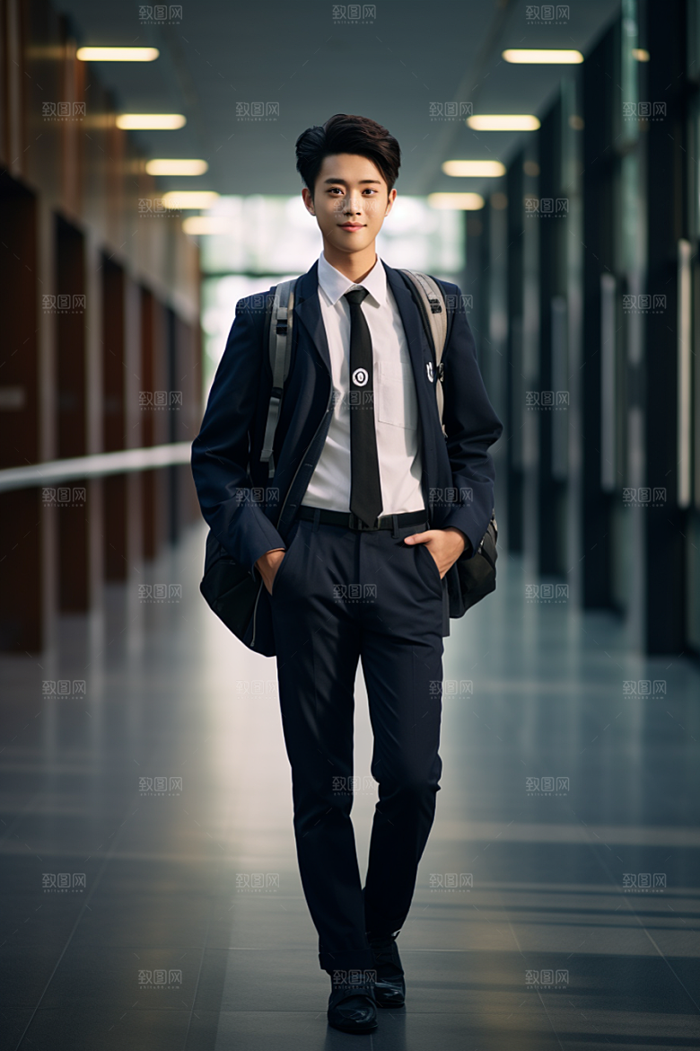 校服人物学校学生摄影图