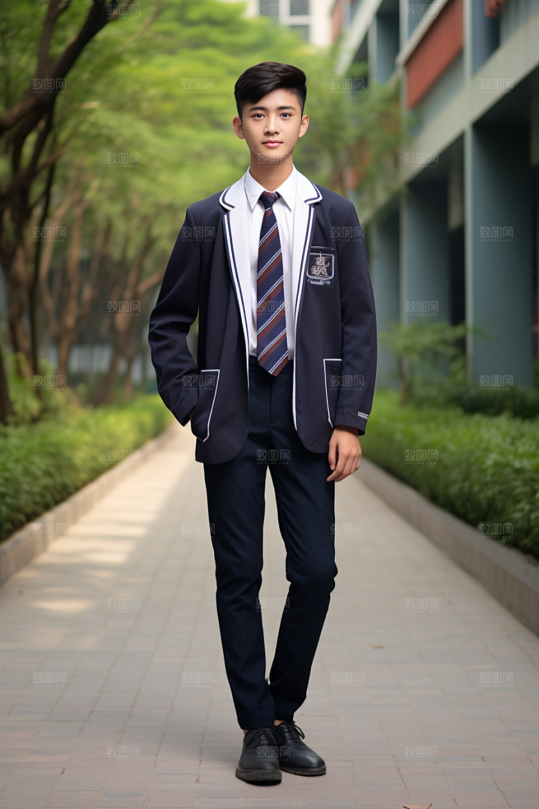 校服人物青少年清新摄影图