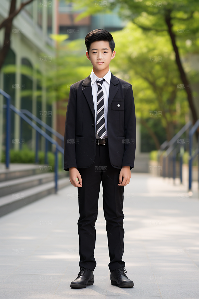 校服人物青少年制服摄影图