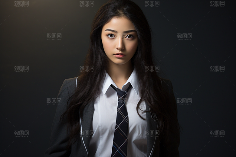 校服人物学生学校摄影图