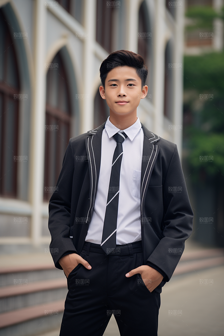 校服人物学生人像摄影图
