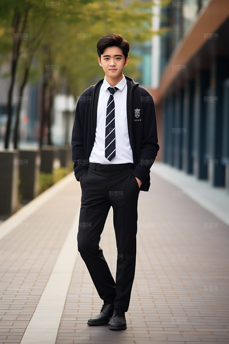 校服人物学生人像摄影图