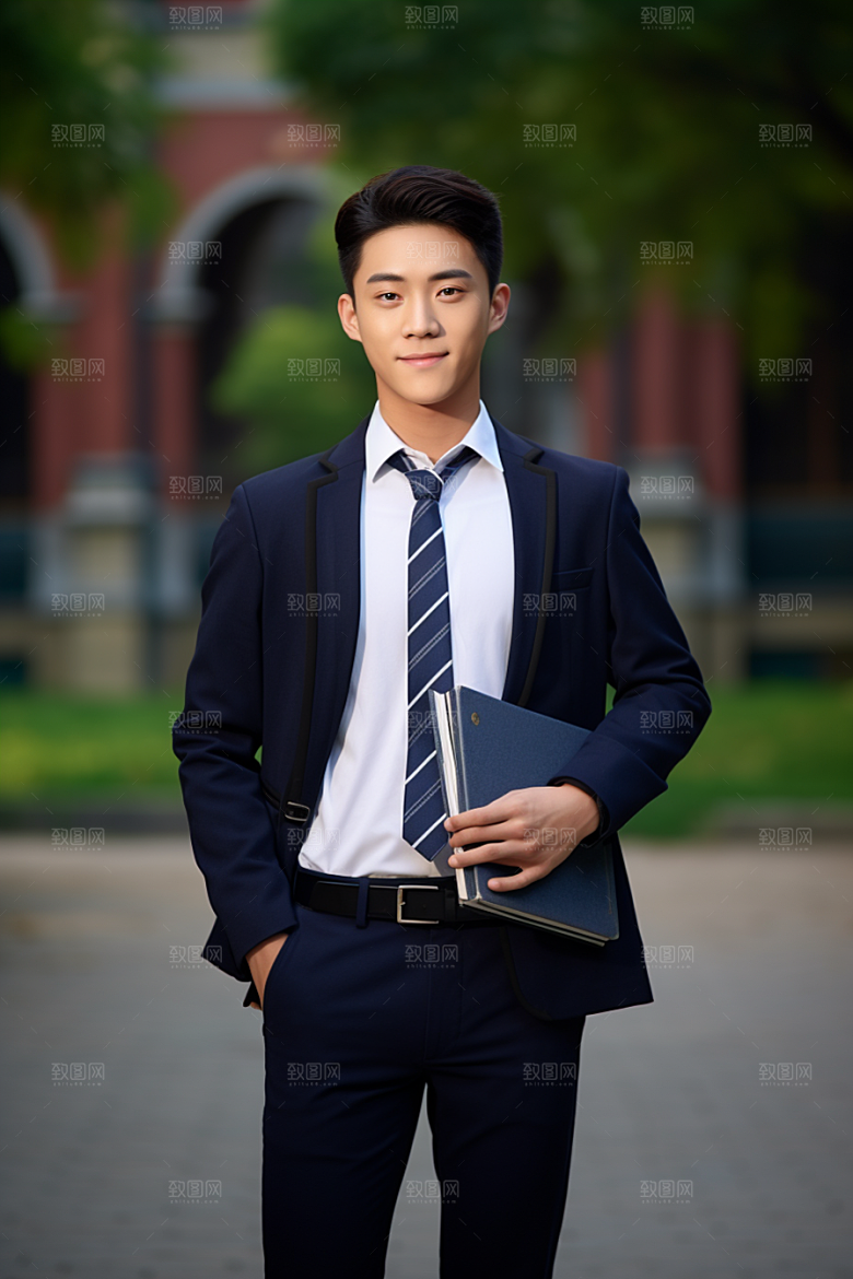 校服人物肖像学校摄影图