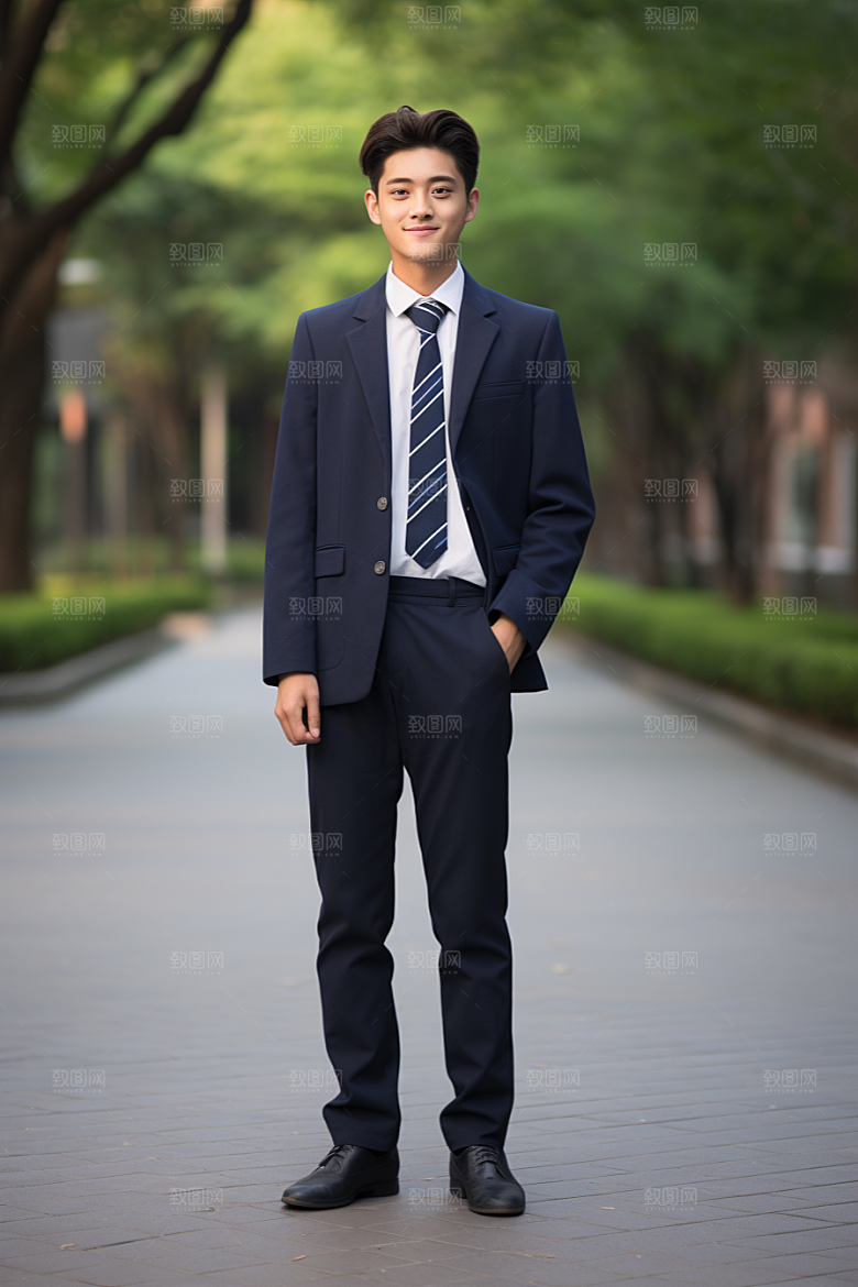 校服人物学校肖像摄影图