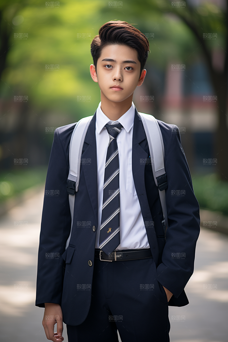 校服人物校园肖像摄影图