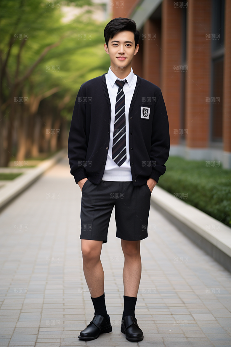 校服人物青少年校园摄影图