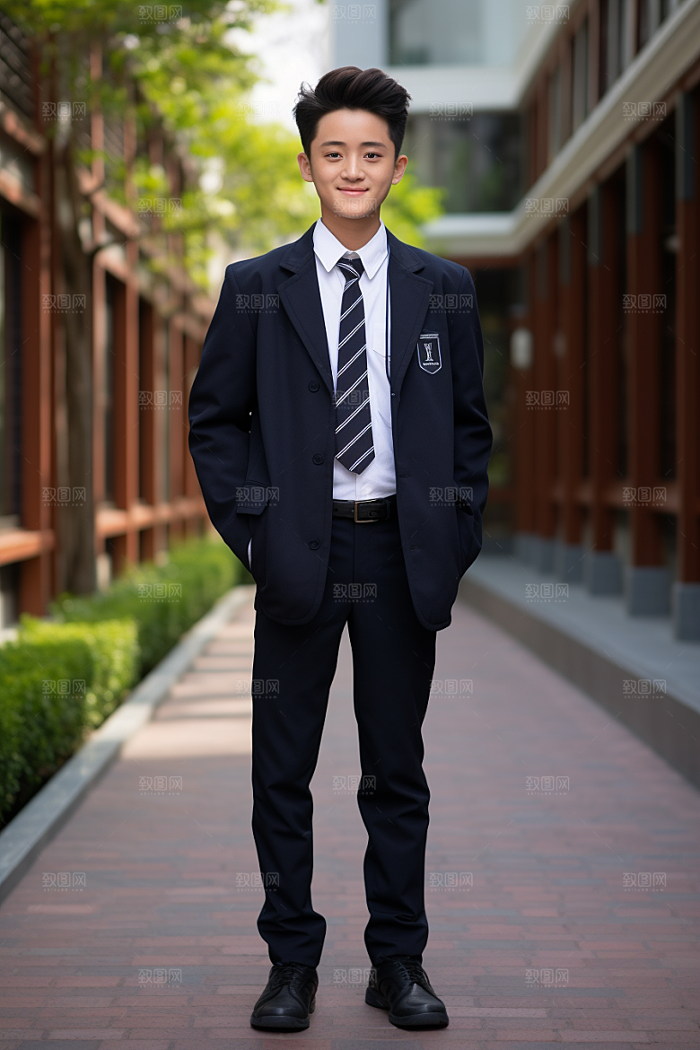 校服人物学校学生摄影图