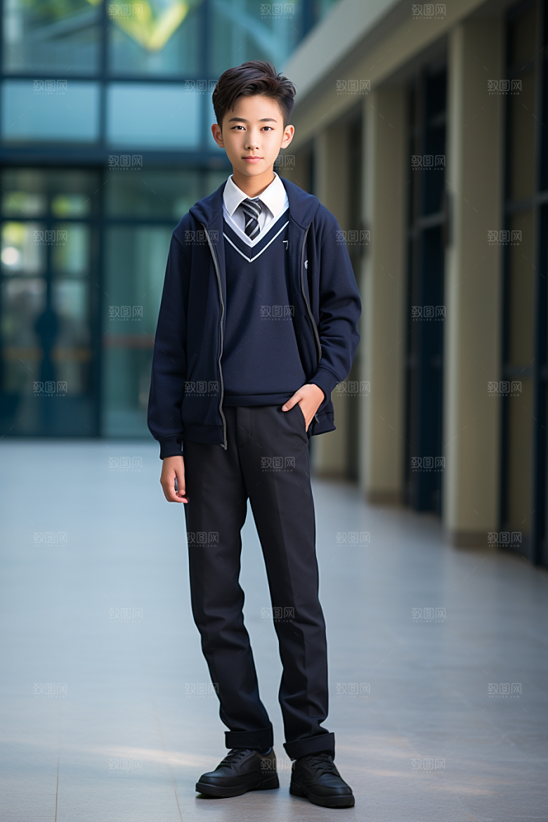 校服人物自然制服摄影图