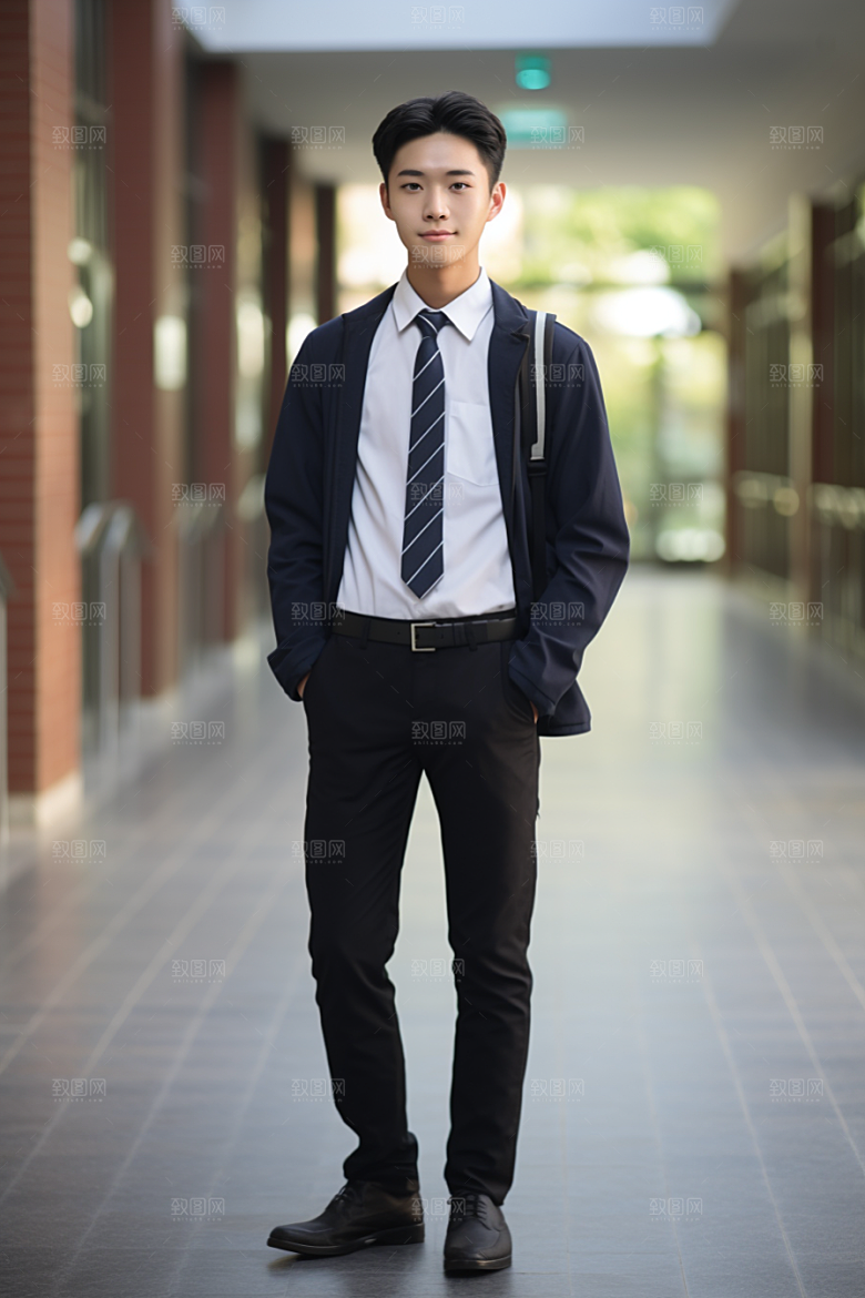校服人物高清高中摄影图
