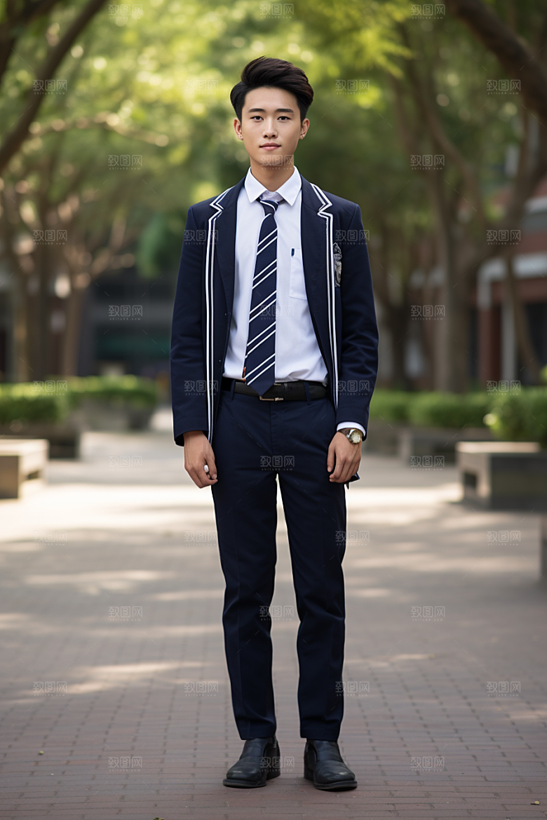 校服人物学生校园摄影图
