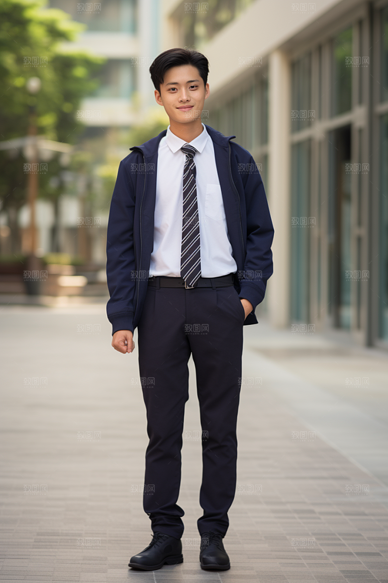 校服人物学校高清摄影图