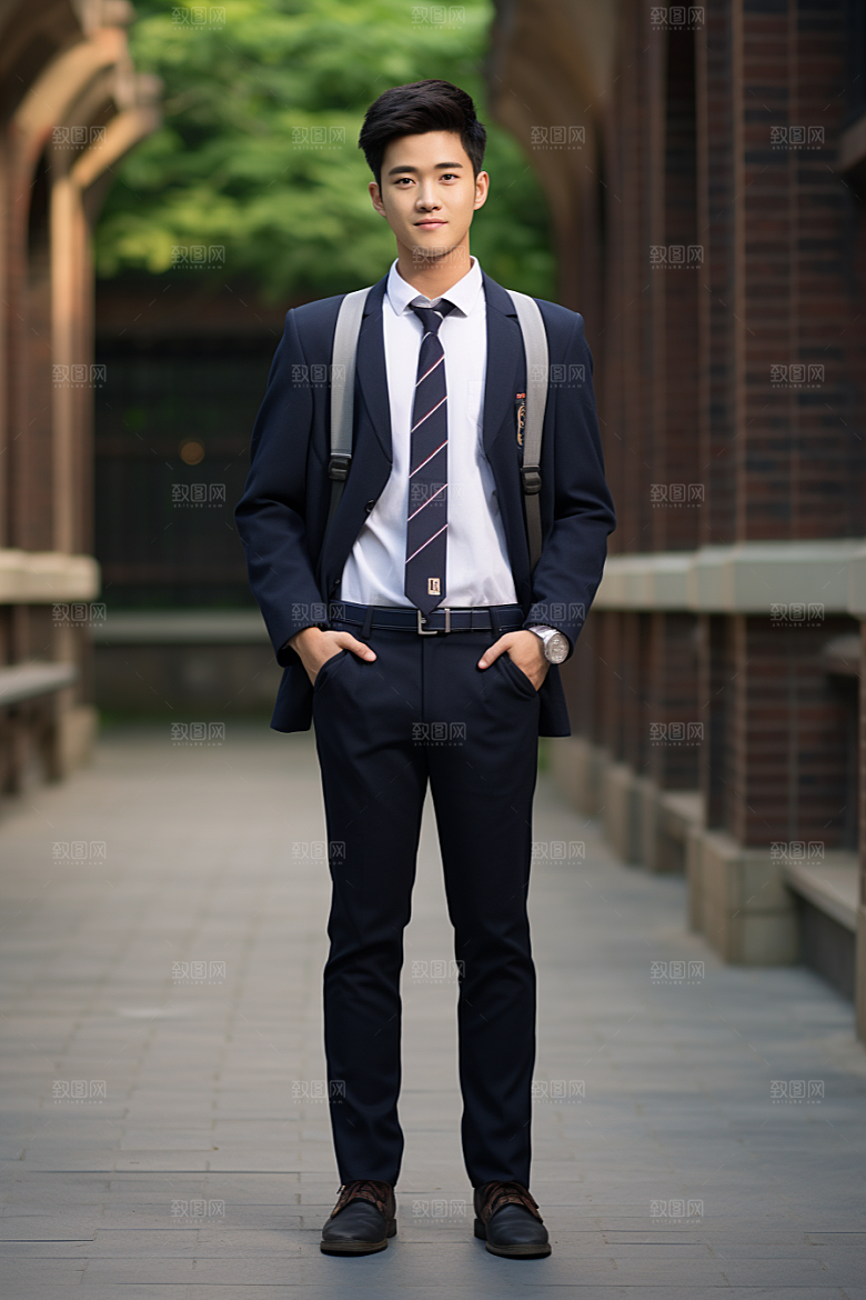 校服人物学校自然摄影图