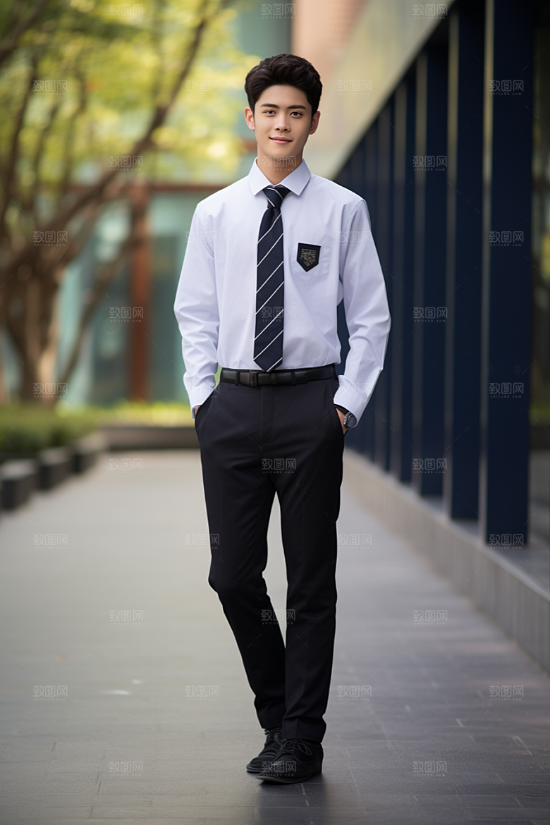 校服人物高清制服摄影图
