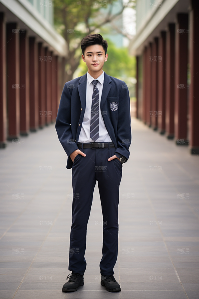 校服人物肖像制服摄影图