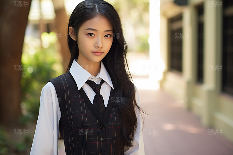 校服人物高清制服摄影图